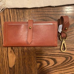 Madewell Leather Post Wallet and Sydney Key Fob